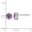 Sterling Silver Rhodium-plated Polished Amethyst Post Earrings - Birthstone Company