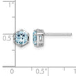 Sterling Silver Rhodium-plated Polished Sky Blue Topaz Post Earrings - Birthstone Company
