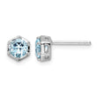 Sterling Silver Rhodium-plated Polished Sky Blue Topaz Post Earrings - Birthstone Company