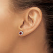 Sterling Silver Rhodium-plated Polished Garnet Post Earrings - Birthstone Company