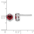 Sterling Silver Rhodium-plated Polished Garnet Post Earrings - Birthstone Company