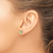 Sterling Silver Rhodium-plated Polished Peridot Post Earrings - Birthstone Company