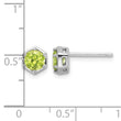 Sterling Silver Rhodium-plated Polished Peridot Post Earrings - Birthstone Company