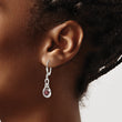 Sterling Silver Polished Garnet Knot Leverback Dangle Earrings