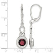 Sterling Silver Polished Garnet Knot Leverback Dangle Earrings - Birthstone Company