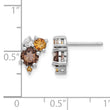 Sterling Silver Rhodium-plated Smoky Quartz Citrine White Topaz Earrings - Birthstone Company