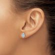 Sterling Silver Rhodium-plated Polished Swiss Blue Topaz Post Earrings - Birthstone Company