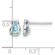 Sterling Silver Rhodium-plated Polished Swiss Blue Topaz Post Earrings - Birthstone Company