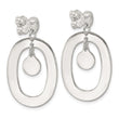 Sterling Silver Open Oval with Mother of Pearl Dangle Post Earrings - Birthstone Company