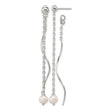 Sterling Silver Polished Fancy Freshwater Cultured Pearl on Chain and Twist Dangle Post Earrings - Birthstone Company