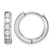 Sterling Silver Rhodium-plated CZ Hinged Hoop Earrings - Birthstone Company