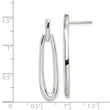 Sterling Silver Rhodium-plated Fancy Elongated Oval Post Dangle Earrings