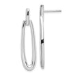 Sterling Silver Rhodium-plated Fancy Elongated Oval Post Dangle Earrings