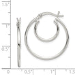Sterling Silver Polished 2mm Double Hoop Earrings
