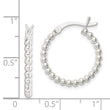 Sterling Silver Polished Beaded 2mm Hoop Earrings