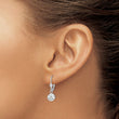 Sterling Silver Rhodium Plated 6mm Round CZ Leverback Earrings - Birthstone Company