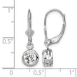 Sterling Silver Rhodium Plated 6mm Round CZ Leverback Earrings - Birthstone Company