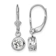 Sterling Silver Rhodium Plated 6mm Round CZ Leverback Earrings - Birthstone Company