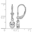 Sterling Silver Rhodium Plated 6x4mm Oval CZ Leverback Earrings - Birthstone Company