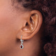 Sterling Silver Rhodium 6x4mm Oval Garnet Leverback Earrings - Birthstone Company