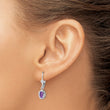 Sterling Silver Rhodium Plated 7x5mm Oval Amethyst Leverback Earrings - Birthstone Company