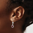 Sterling Silver Rhodium Plated 7x5mm Oval Garnet Leverback Earrings - Birthstone Company