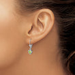 Sterling Silver Rhodium Plated 5mm Heart Peridot Leverback Earrings - Birthstone Company