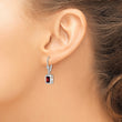 Sterling Silver Rhodium Plated 7x5 Emerald Cut Garnet Leverback Earrings - Birthstone Company