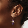 Sterling Silver Amethyst, Peridot & Peach FWC Pearl Dangle Earrings - Birthstone Company
