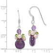 Sterling Silver Amethyst, Peridot & Peach FWC Pearl Dangle Earrings - Birthstone Company
