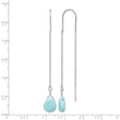 Sterling Silver Polished Blue Agate Teardrop Threader Earrings - Birthstone Company
