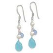 Sterling Silver Blue Topaz/Blue Agate/FW Cultured Pearl Earrings - Birthstone Company