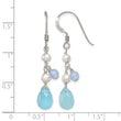 Sterling Silver Blue Topaz/Blue Agate/FW Cultured Pearl Earrings - Birthstone Company
