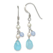 Sterling Silver Blue Topaz/Blue Agate/FW Cultured Pearl Earrings