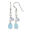 Sterling Silver Blue Topaz/Blue Agate/FW Cultured Pearl Earrings - Birthstone Company