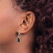 Sterling Silver Polished Curved Onyx Teardrop Dangle Earrings - Birthstone Company