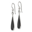 Sterling Silver Polished Onyx Teardrop Dangle Earrings - Birthstone Company