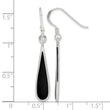 Sterling Silver Polished Onyx Teardrop Dangle Earrings - Birthstone Company