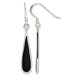 Sterling Silver Polished Onyx Teardrop Dangle Earrings - Birthstone Company