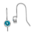Sterling Silver Rhodium-plated Blue Topaz Round Bezel Set Earrings