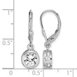 Sterling Silver Rhodium-plated Polished Round 7mm CZ Leverback Earrings - Birthstone Company