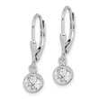 Sterling Silver Rhodium-plated Polished Round 5mm CZ Leverback Earrings - Birthstone Company