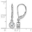 Sterling Silver Rhodium-plated Polished Round 5mm CZ Leverback Earrings - Birthstone Company