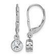 Sterling Silver Rhodium-plated Polished Round 5mm CZ Leverback Earrings - Birthstone Company