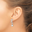 Sterling Silver Rhodium plated Created Opal and CZ Heart Earrings - Birthstone Company