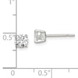 Sterling Silver 5mm Round Basket Set CZ Stud Earrings