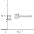 Sterling Silver 3mm Princess Basket Set CZ Stud Earrings