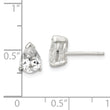 Sterling Silver Polished 5x7mm Pear Basket Set CZ Stud Earrings
