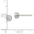 Sterling Silver Polished 4mm Round CZ Bezel Set Stud Earrings