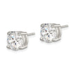 Sterling Silver Polished 8mm Round CZ Stud Earrings